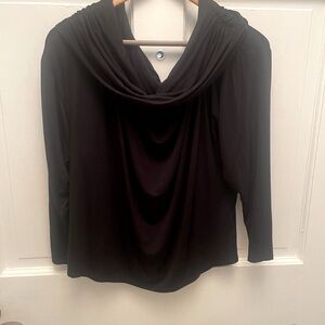 NWOT Express Cowl Neck Long Sleeve Black Top